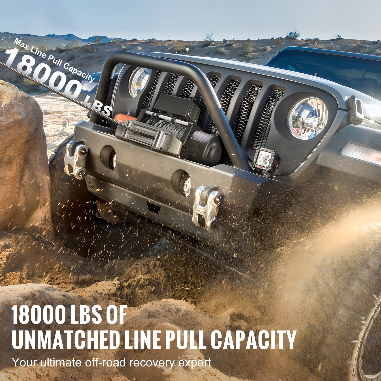 Electric Winch For Truck With Steel Cable And Waterproof Remote_voghion.com